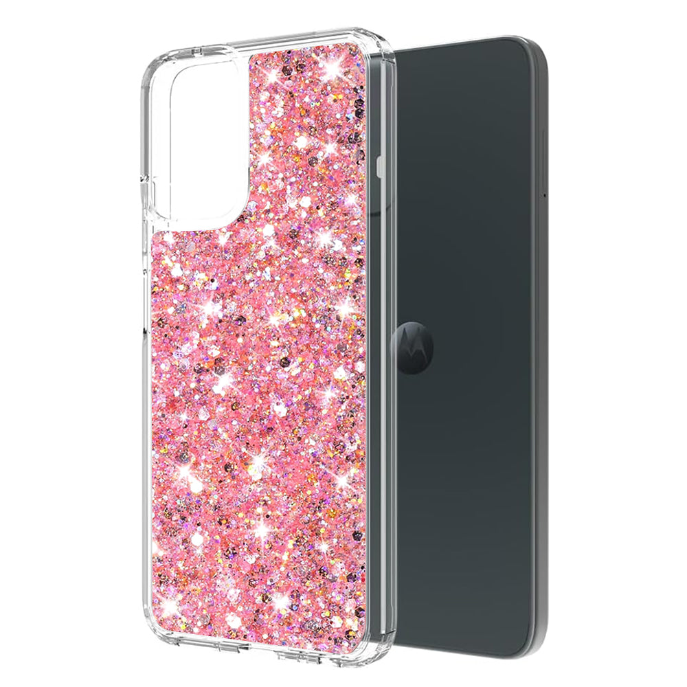 Suojakuori Motorola Moto G14:lle, Techsuit, Kimaltava Glitter, Vaaleanpunainen