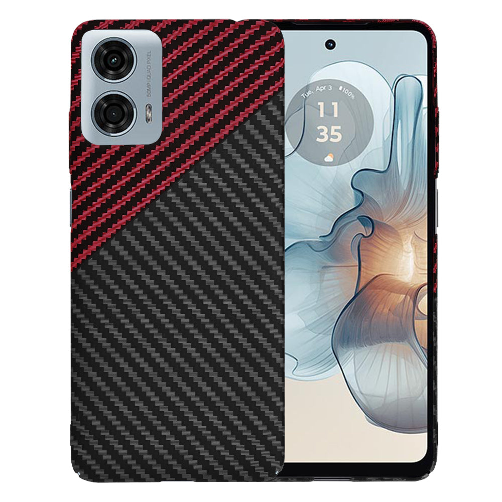 Kuori Motorola Moto G24 Powerille, Techsuit, Carbonite FiberShell, Musta Punainen