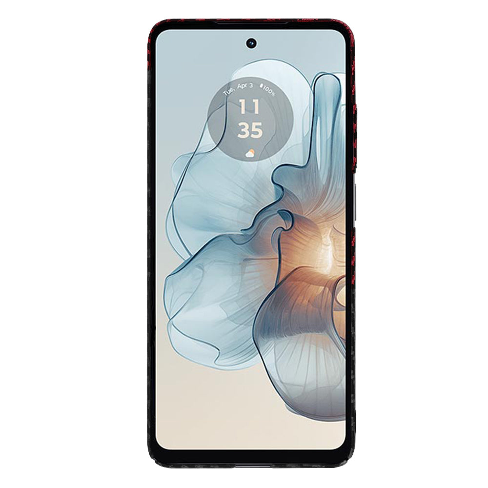 Kuori Motorola Moto G24 Powerille, Techsuit, Carbonite FiberShell, Musta Punainen