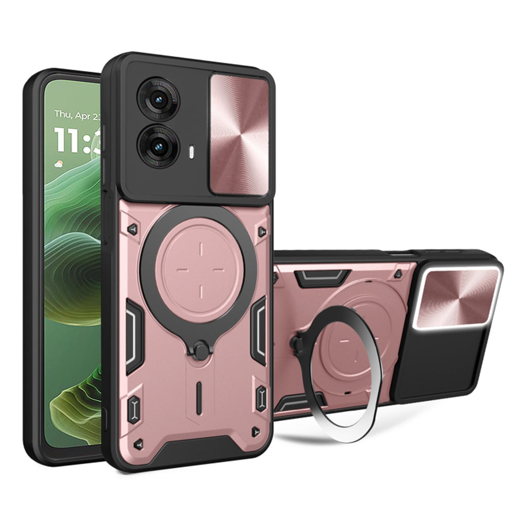 Suojakuori Motorola Moto G35:lle, Techsuit, CamGuard Pro, vaaleanpunakultainen