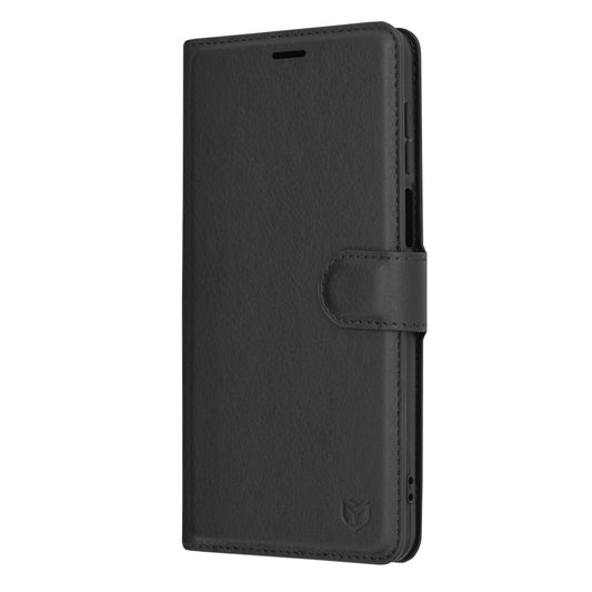 Kotelo Motorola Moto G54:lle, Techsuit, Leather Folio, Musta