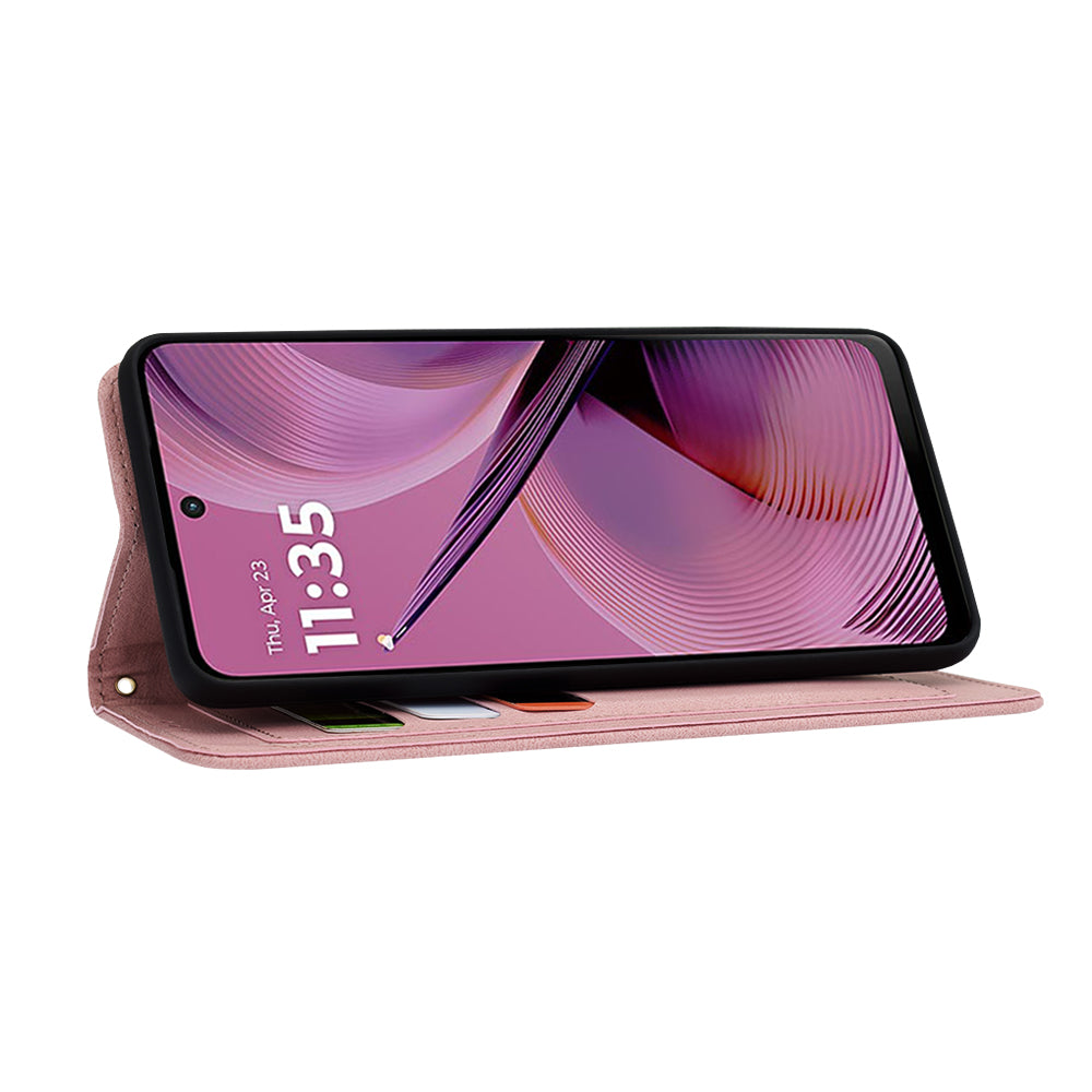 Kuori Motorola Moto G55:lle, Techsuit, FlipCraft, Vaaleanpunainen