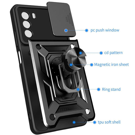 Kuori Motorola Moto G62 5G:lle, Techsuit, CamShield, Musta