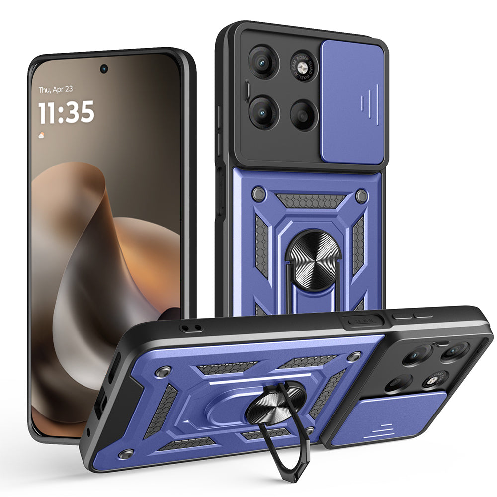 Kotelo Motorola Moto G77 / G67:lle, Techsuit, CamShield, Sininen