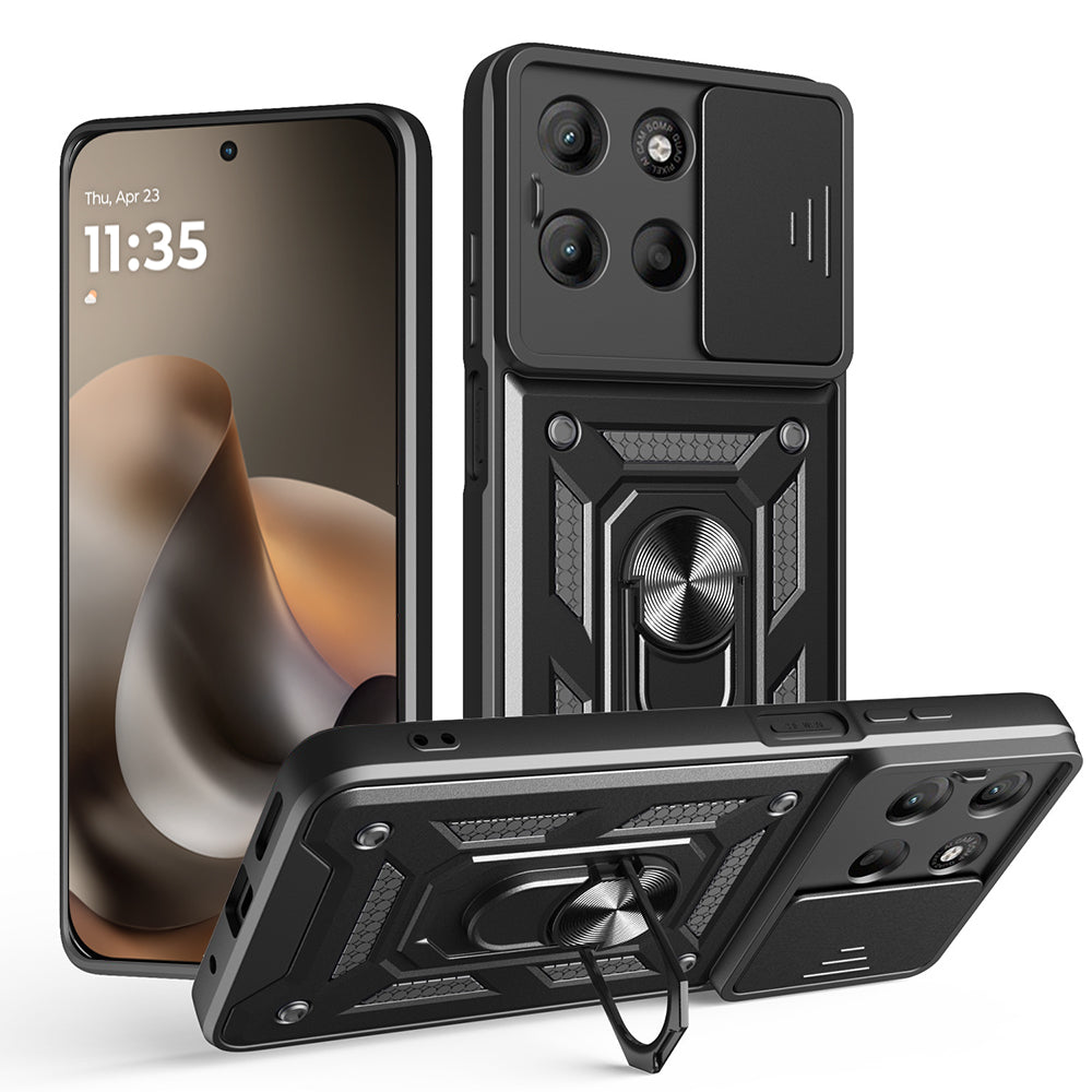 Kotelo Motorola Moto G77 / G67, Techsuit, CamShield, Musta