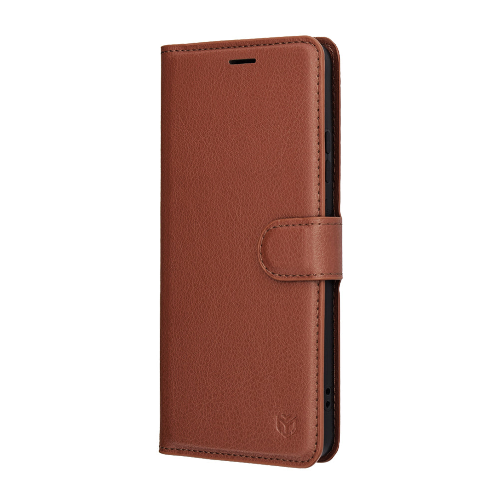 Kotelo Motorola Moto G86:lle, Techsuit, Leather Folio, Ruskea