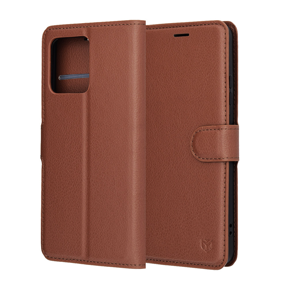 Kotelo Motorola Moto G86:lle, Techsuit, Leather Folio, Ruskea