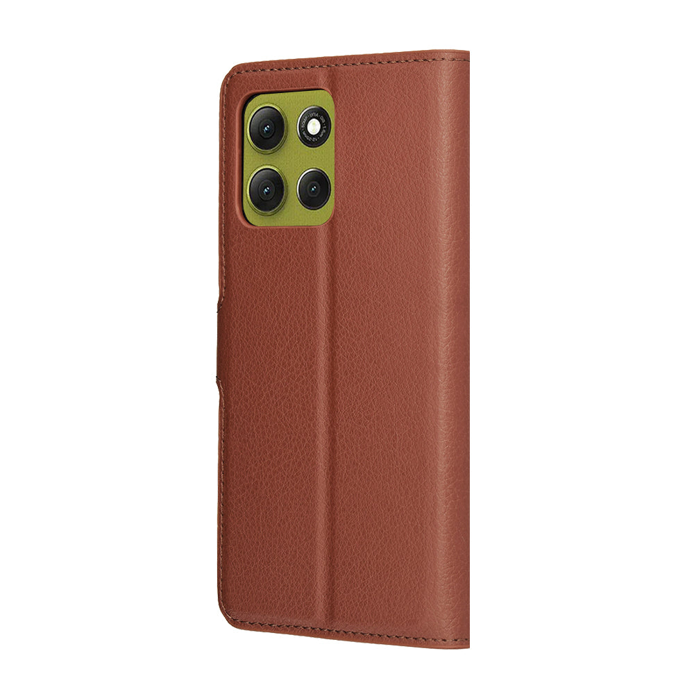 Kotelo Motorola Moto G86:lle, Techsuit, Leather Folio, Ruskea