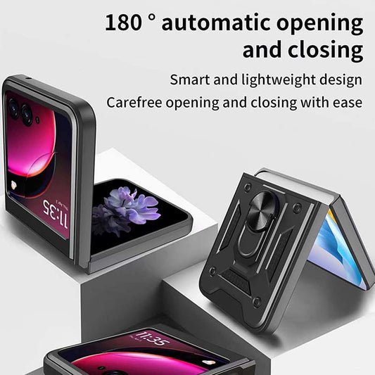 Kotelo Motorola Razr 50 Ultra, Techsuit, CamShield, Sininen