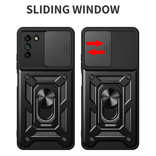 Kuori Nokia G21 / G11:lle, Techsuit, CamShield, Musta