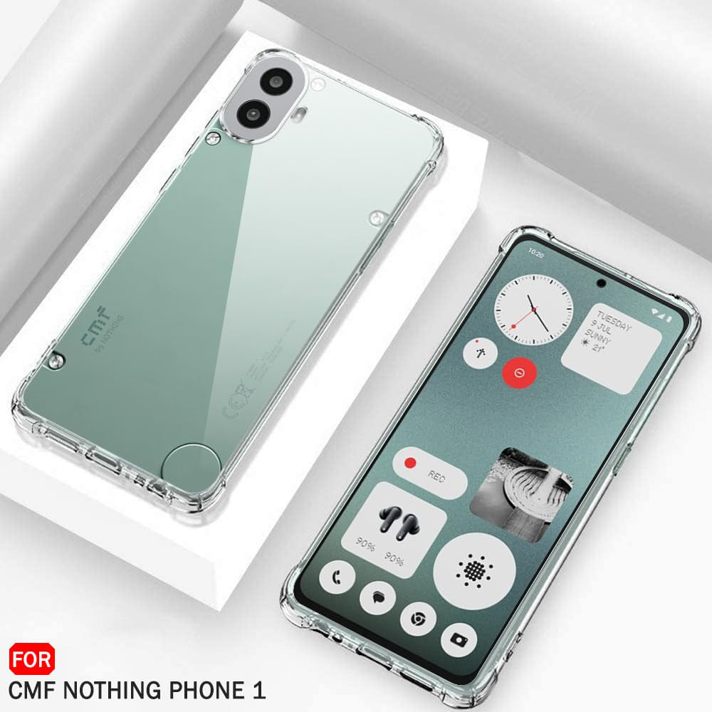 Kuori Nothing CMF Phone 1:lle, Techsuit, Iskunkestävä Kirkas, Läpinäkyvä