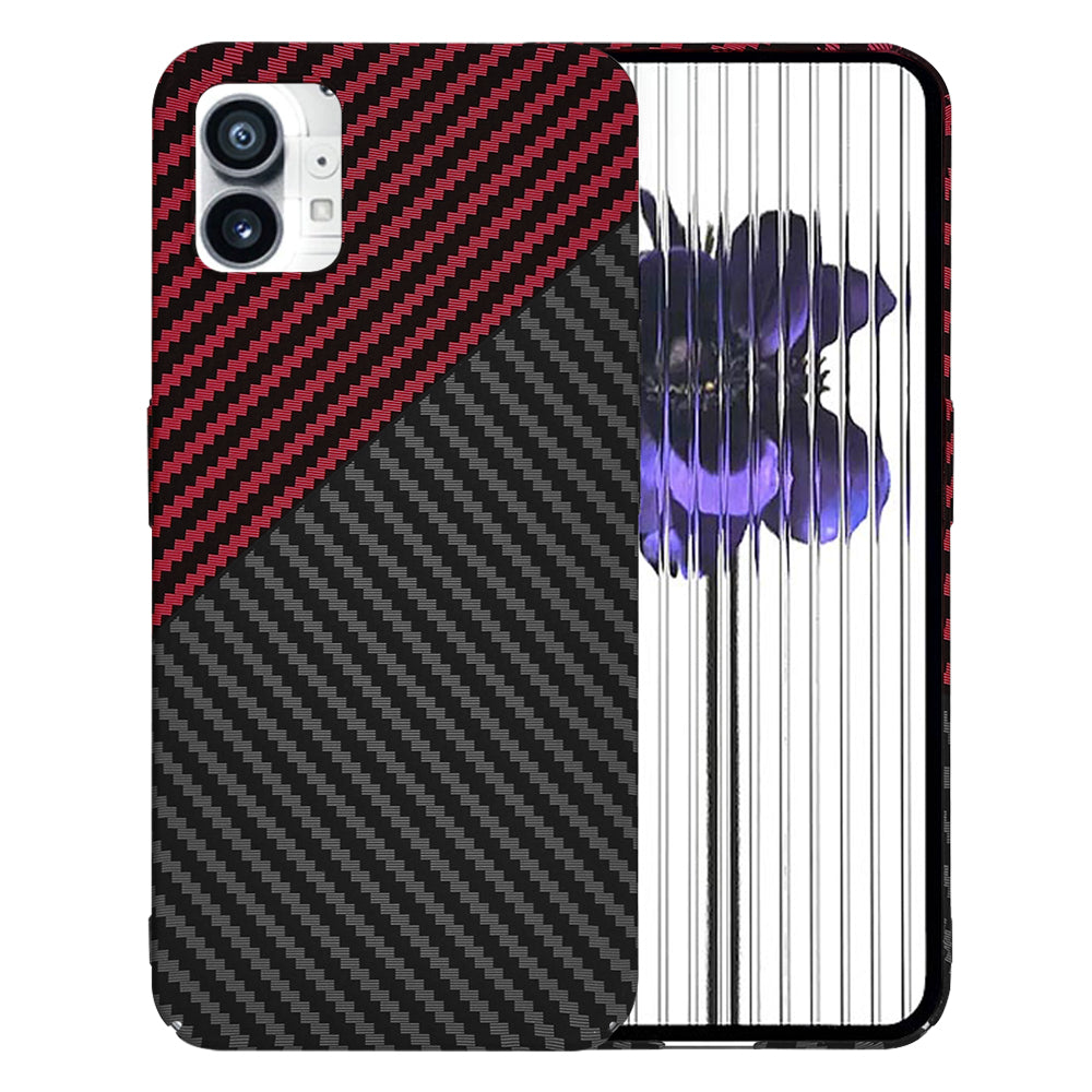 Kuori Nothing Phone (1):lle, Techsuit, Carbonite FiberShell, Musta Punainen