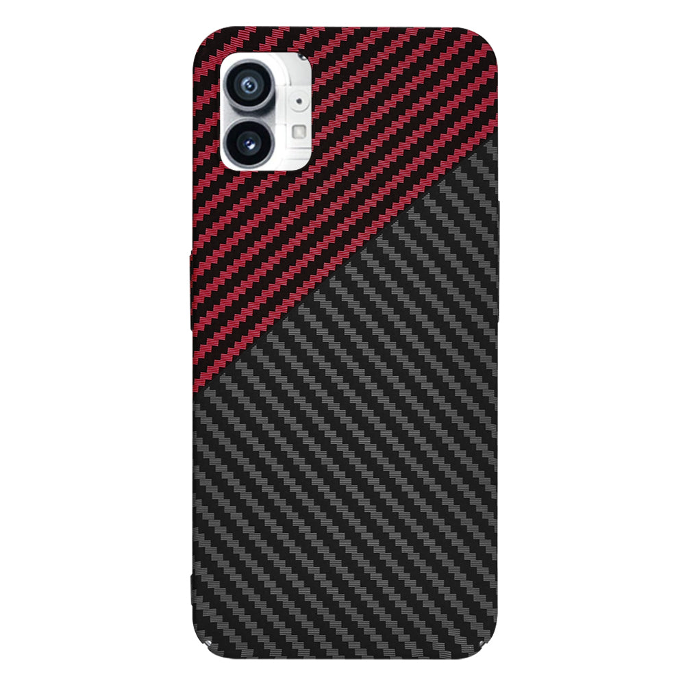 Kuori Nothing Phone (1):lle, Techsuit, Carbonite FiberShell, Musta Punainen