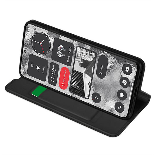 Kuori Nothing Phone (2):lle, Techsuit, Magskin Book, Musta