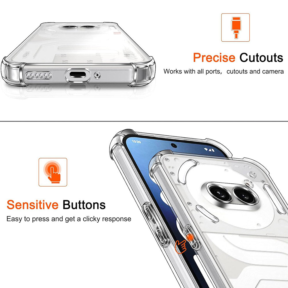 Kotelo Nothing Phone (4a) -puhelimelle, Techsuit, Iskunkestävä Kirkas, Läpinäkyvä