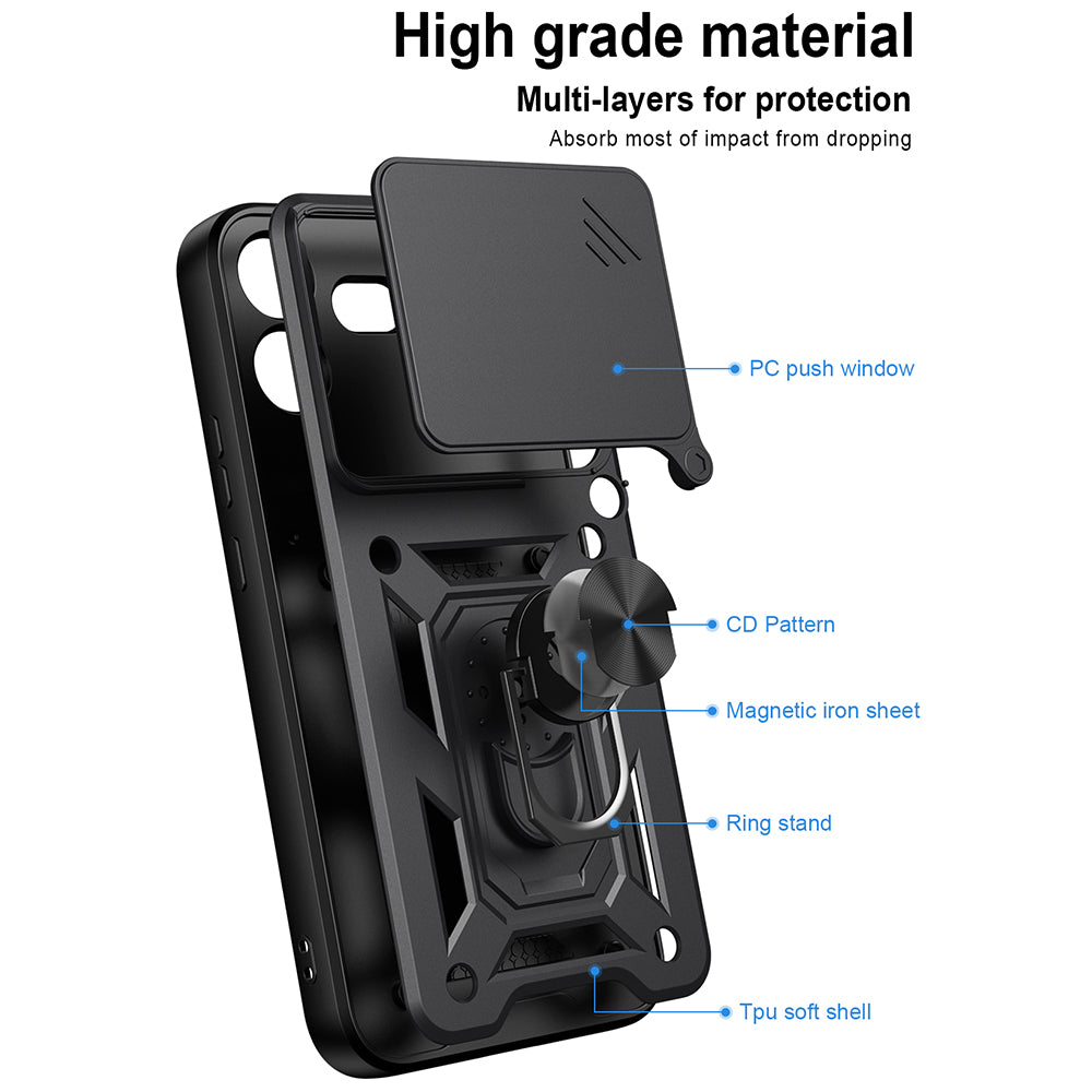 Kuori Nothing Phone (4b):lle, Techsuit, CamShield, Sininen