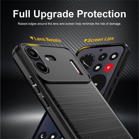 Kuori Nothing Phone (4b):lle, Techsuit, Hiili, Musta