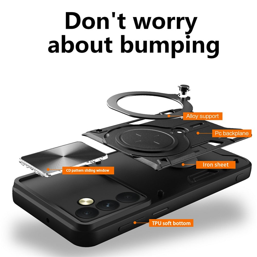 Kotelo OnePlus 15R:lle, Techsuit, CamGuard Pro, Musta