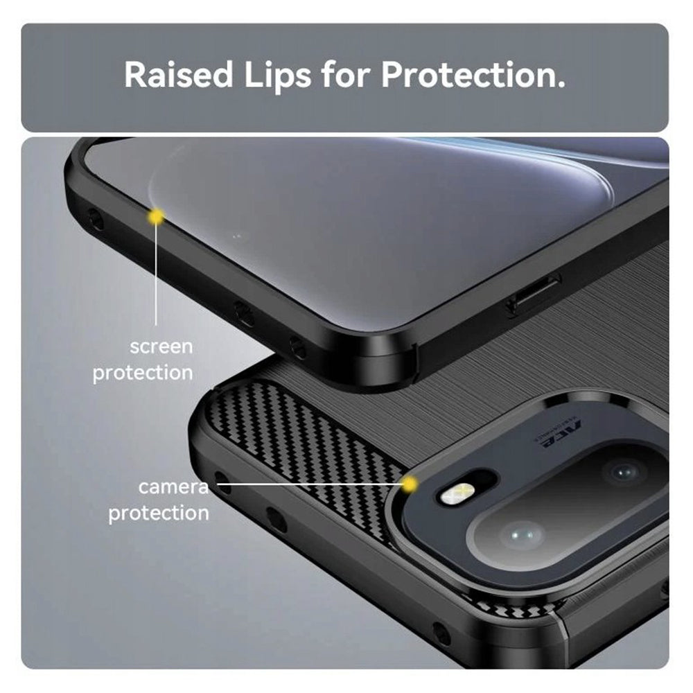 Suojakotelo OnePlus 15R:lle, Techsuit, Carbon, Musta