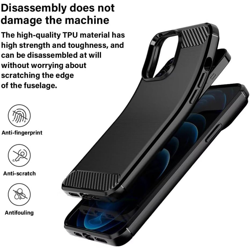 Suojakotelo Oppo A6 4G:lle, Techsuit, Hiilikuitu, Musta