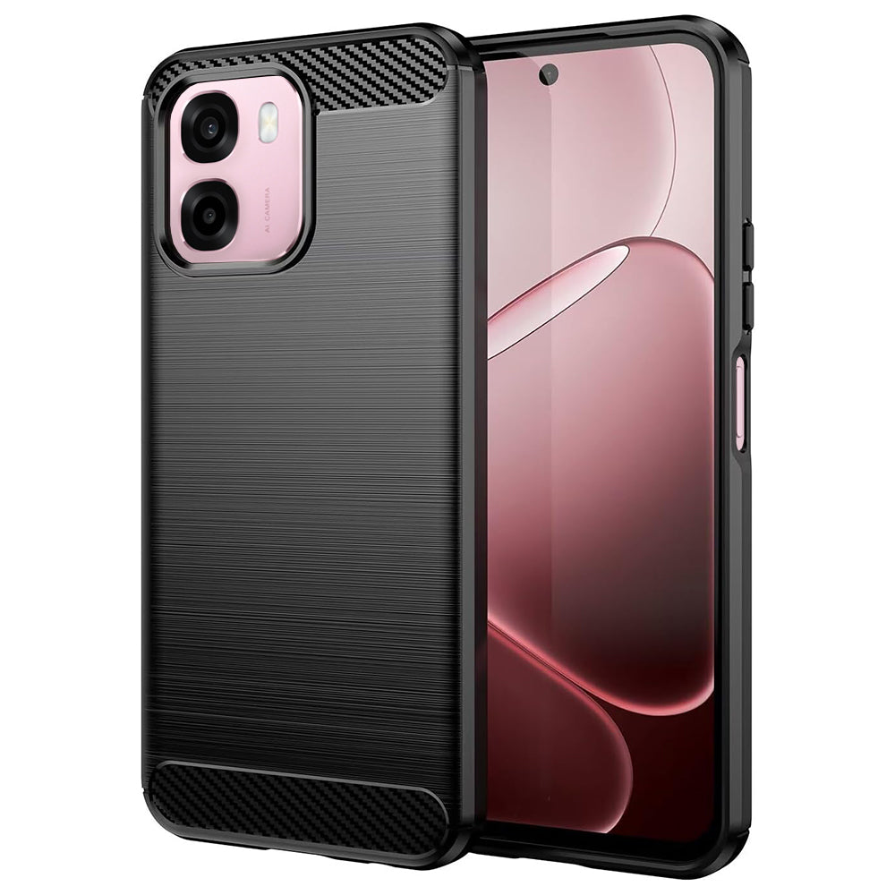 Suojakotelo Oppo A6 4G:lle, Techsuit, Hiilikuitu, Musta