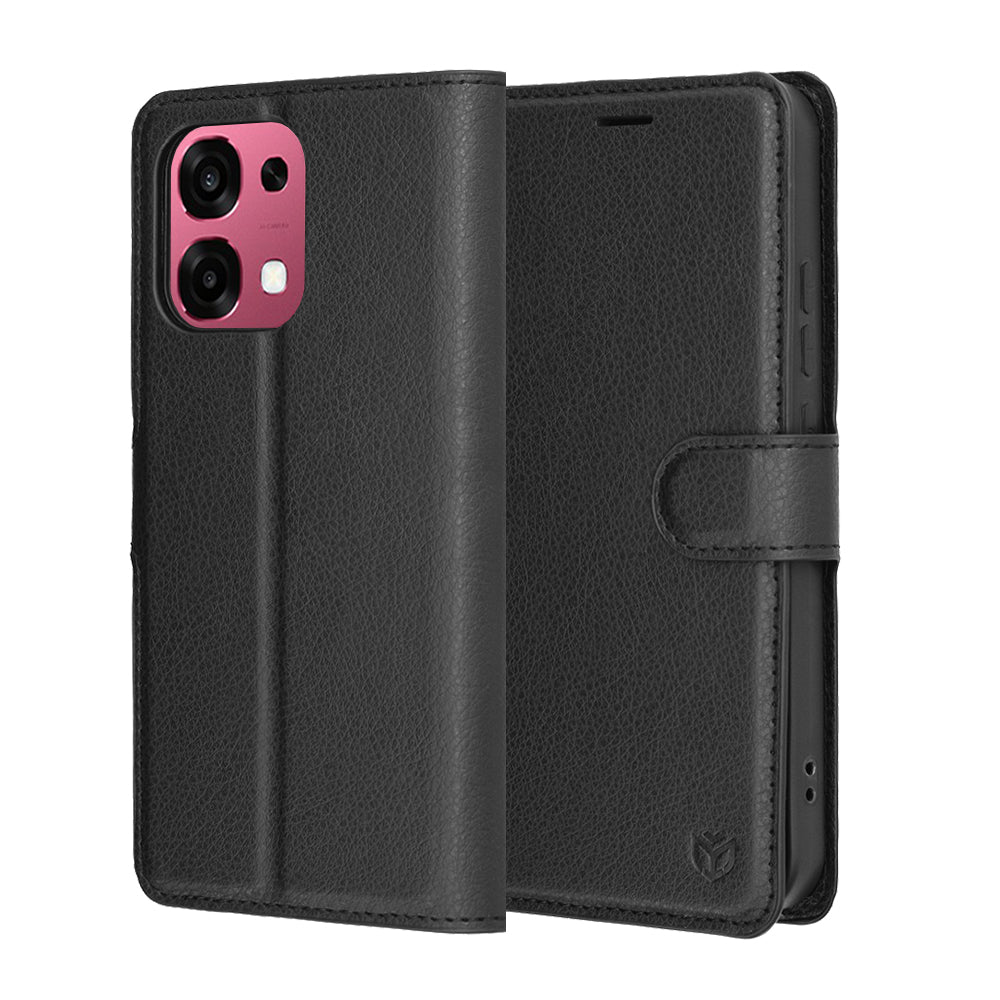 Kotelo Oppo A6 Pro 5G / A6 Pro 4G:lle, Techsuit, Leather Folio, Musta