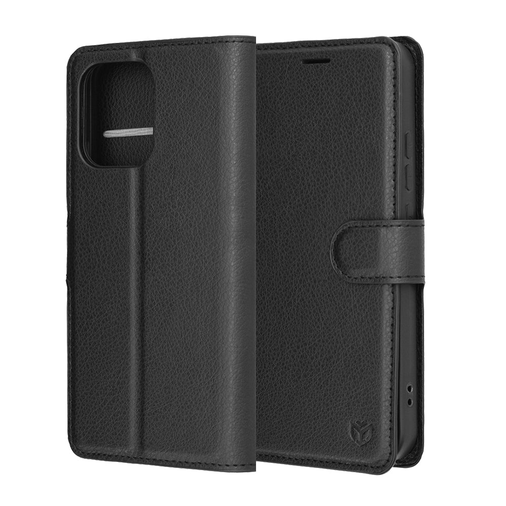 Kotelo Oppo A6 Pro 5G / A6 Pro 4G:lle, Techsuit, Leather Folio, Musta