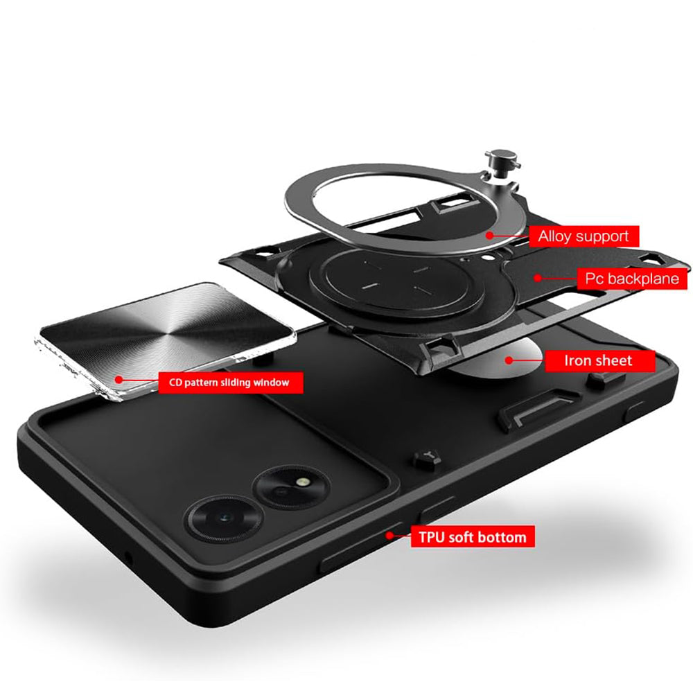 Kuori Oppo A60:lle, Techsuit, CamGuard Pro, Vaaleanpunakultainen