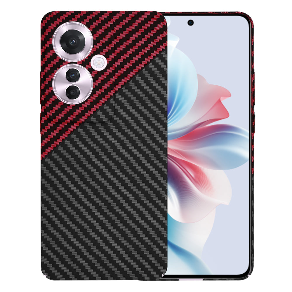 Kuori Oppo Reno11 F:lle, Techsuit, Carbonite FiberShell, Musta Punainen