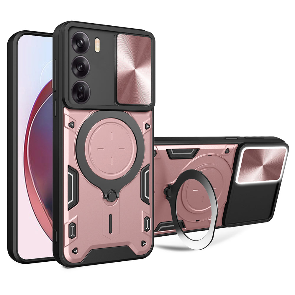 Kuori Oppo Reno12:lle, Techsuit, CamGuard Pro, Vaaleanpunakultainen