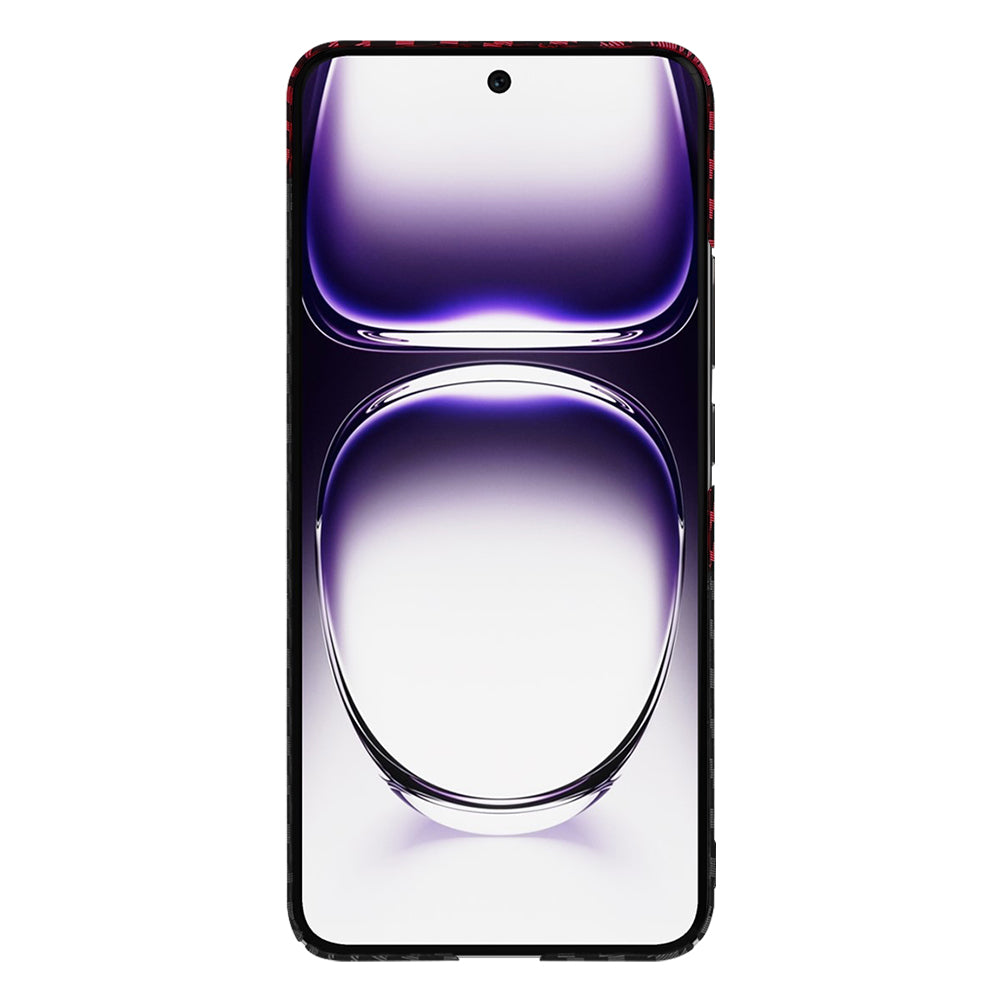 Kuori Oppo Reno12:lle, Techsuit, Carbonite FiberShell, Musta Punainen