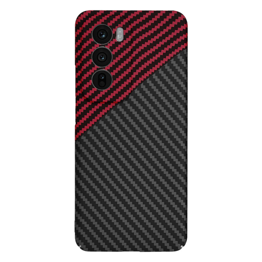 Kuori Oppo Reno12:lle, Techsuit, Carbonite FiberShell, Musta Punainen