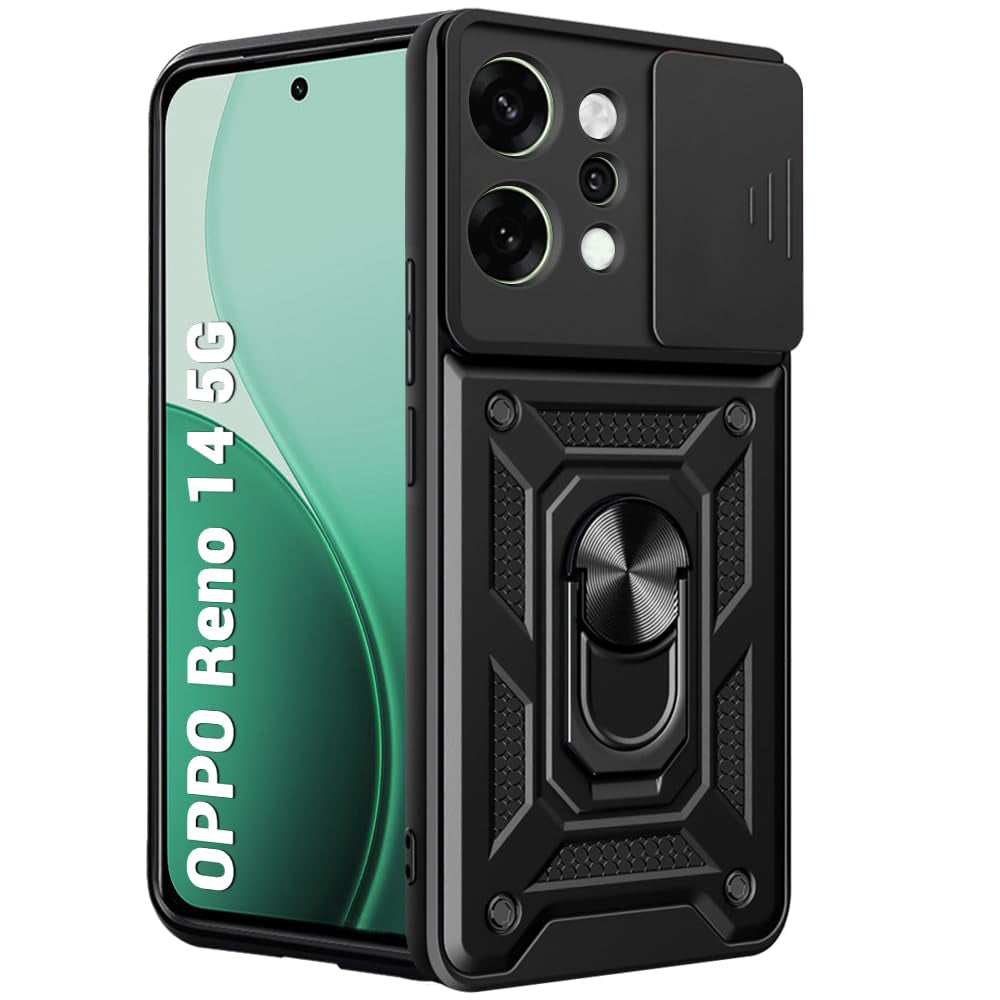 Kuori Oppo Reno14:lle, Techsuit, CamShield, Musta