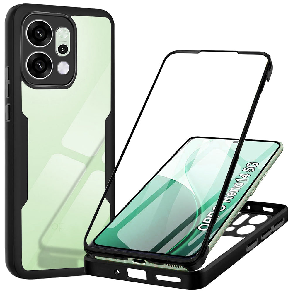 Kotelo Oppo Reno14:lle, Techsuit, ColorVerse 360, Musta
