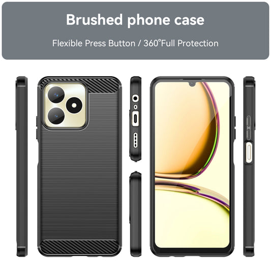 Kuori Realme Note 50 / C51:lle, Techsuit, Hiili, Musta
