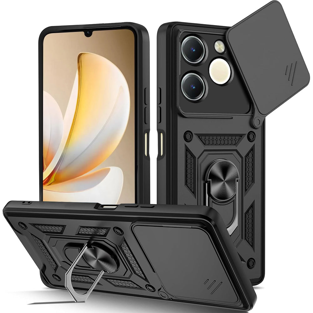 Kotelo Realme Note 70T:lle, Techsuit, CamShield, Musta