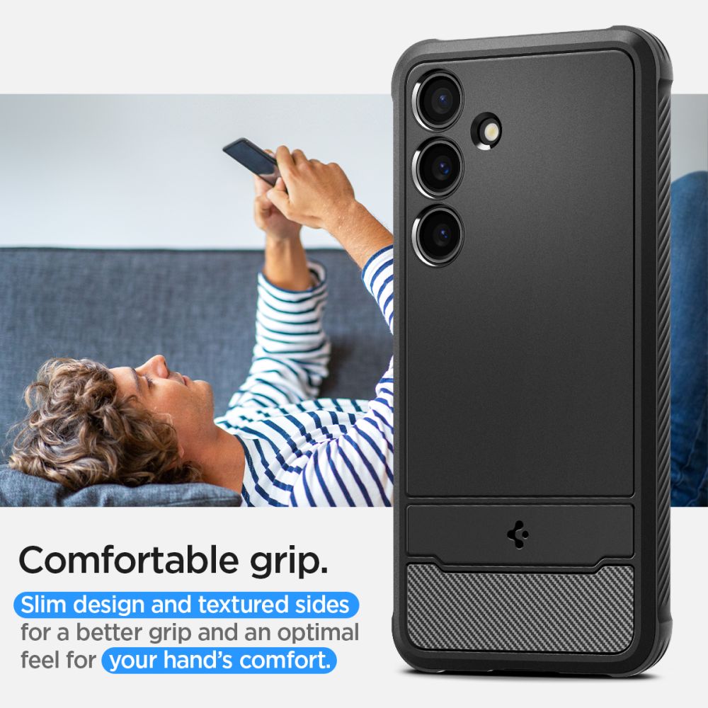 Kotelo Samsung Galaxy S24 S921, Spigen, Rugged Armour, musta ACS07346
