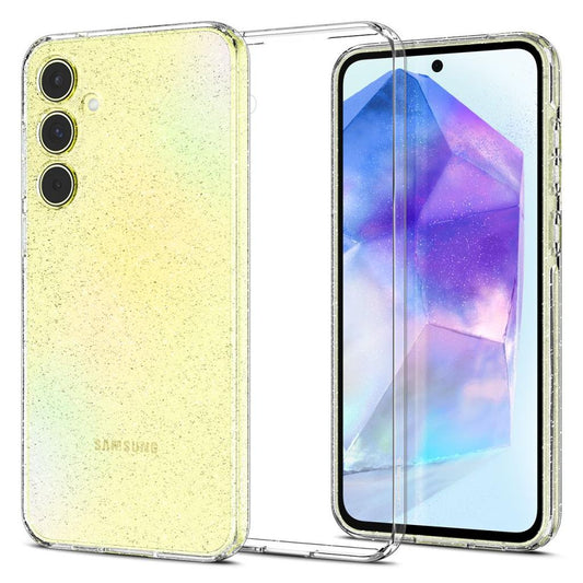 Kotelo Samsung Galaxy A55 5G A556, Spigen, Liquid Crystal Glitter, läpinäkyvä ACS07538
