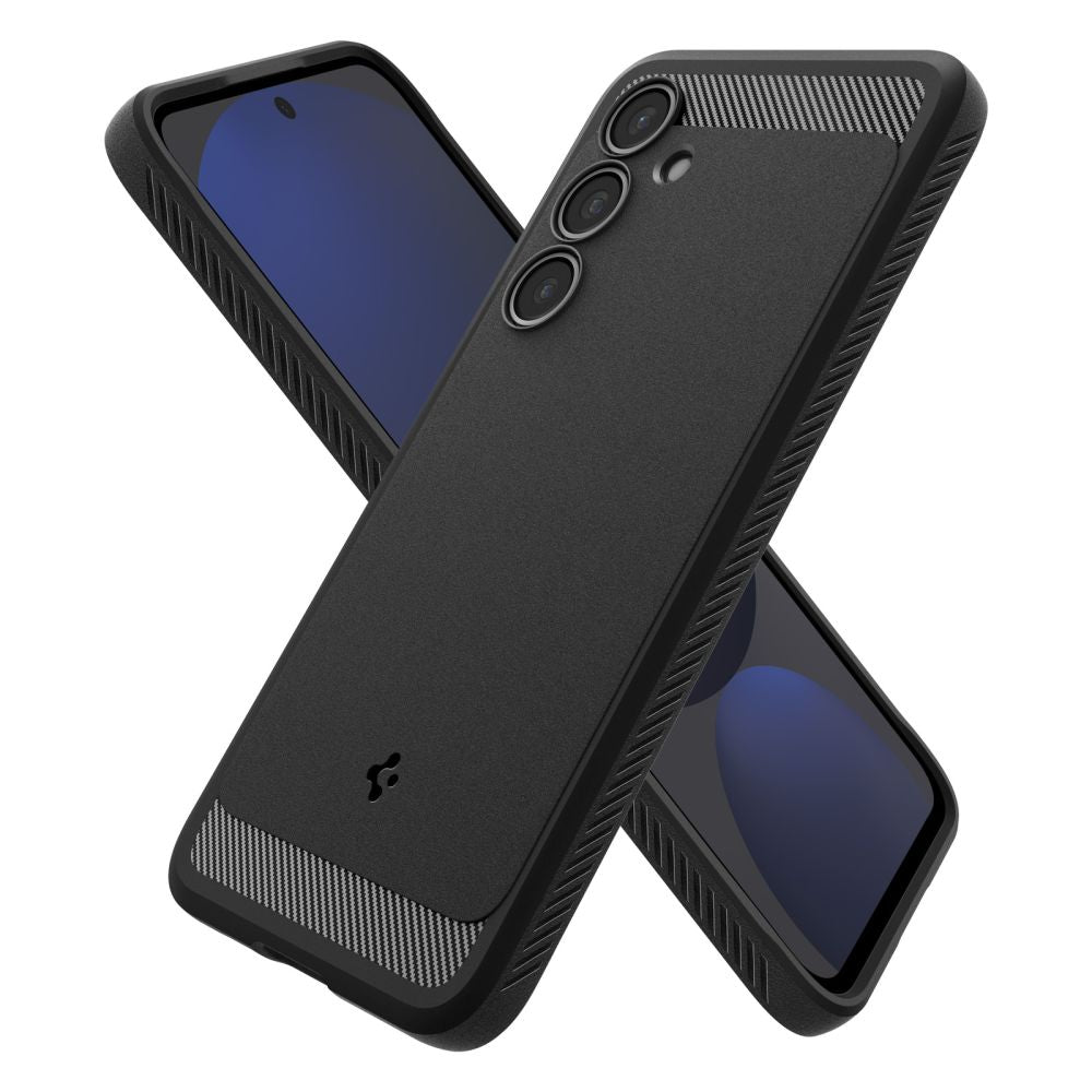 Suojakotelo Samsung Galaxy S24 FE S721:lle, Spigen, Rugged Armor, Musta ACS08578