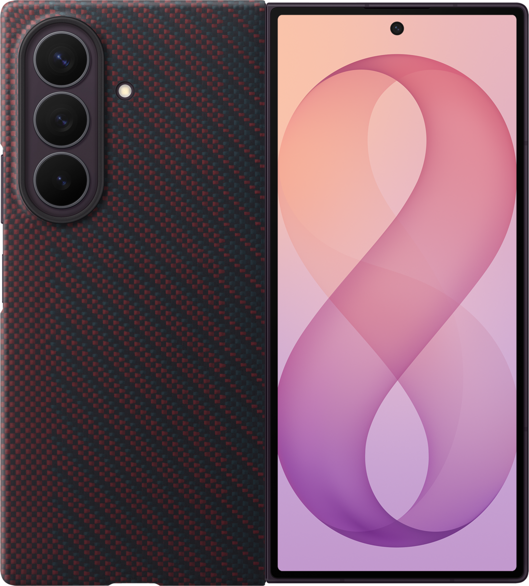 Kuori Samsung Galaxy Z Fold8 Ultra F976:lle, Carbon Magnet Case, Punainen EF-KF976SREGWW