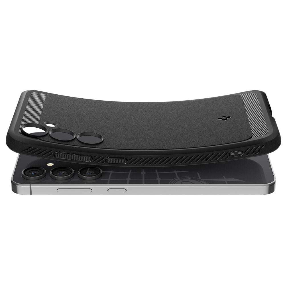 Suojakotelo Samsung Galaxy S24 FE S721:lle, Spigen, Rugged Armor, Musta ACS08578