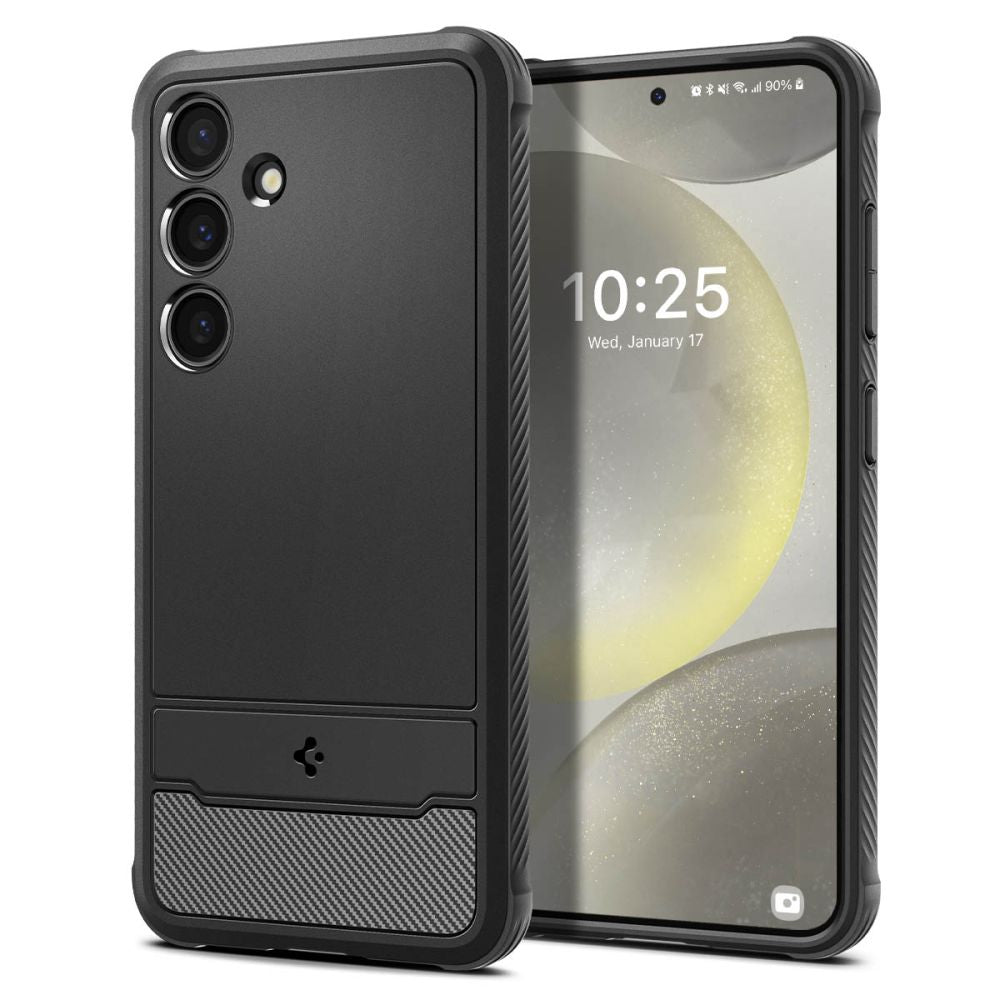 Kotelo Samsung Galaxy S24 S921, Spigen, Rugged Armour, musta ACS07346