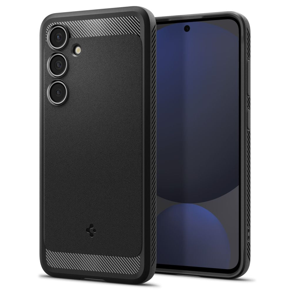 Suojakotelo Samsung Galaxy S24 FE S721:lle, Spigen, Rugged Armor, Musta ACS08578