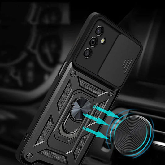 Kuori Samsung Galaxy A05s A057:lle, Techsuit, CamShield, Musta
