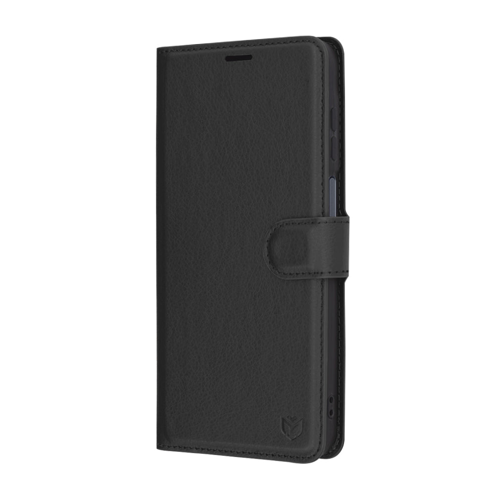 Kuori Samsung Galaxy A16 5G A166 / A16 4G A165:lle, Techsuit, nahkainen folio, musta