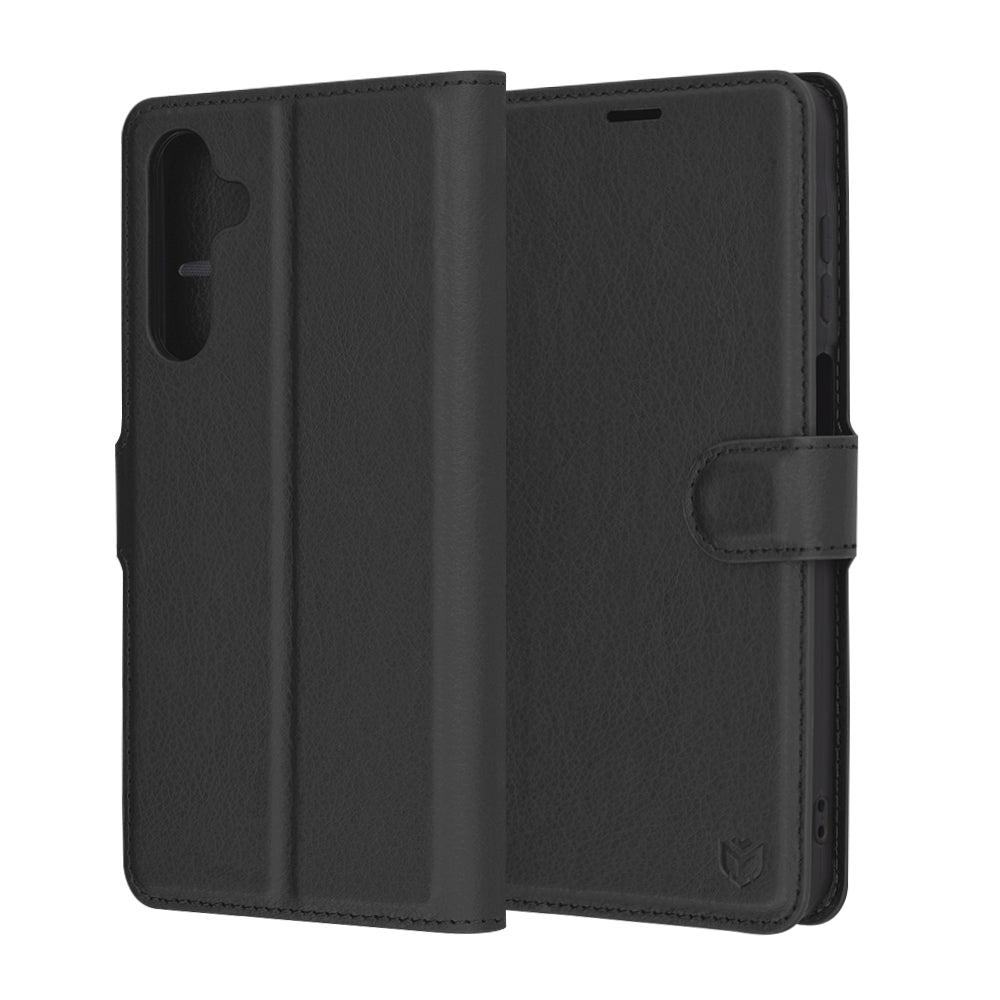 Kuori Samsung Galaxy A16 5G A166 / A16 4G A165:lle, Techsuit, nahkainen folio, musta