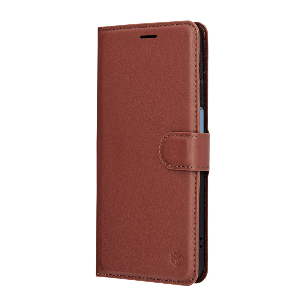 Kuori Samsung Galaxy A17 4G / A17 5G:lle, Techsuit, nahkainen folio, ruskea