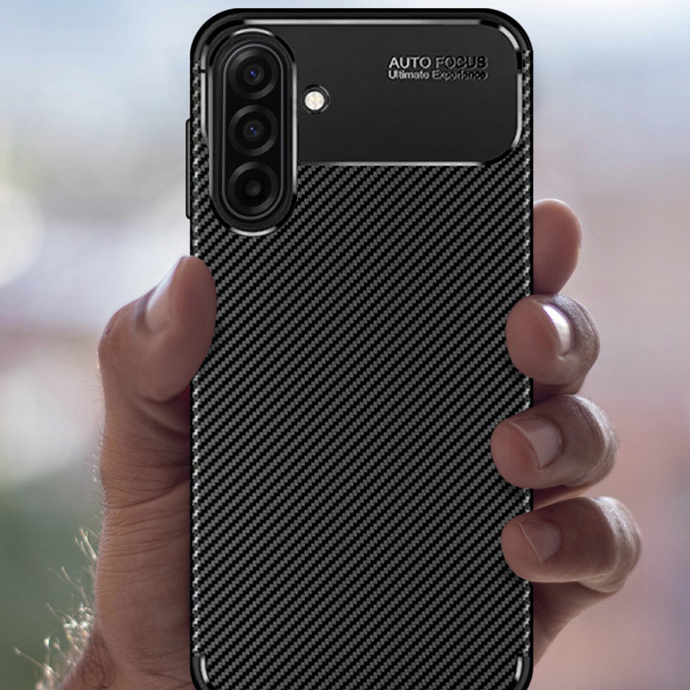 Kuori Samsung Galaxy A17 5G A176:lle, Techsuit, Hiilikuitu, Musta