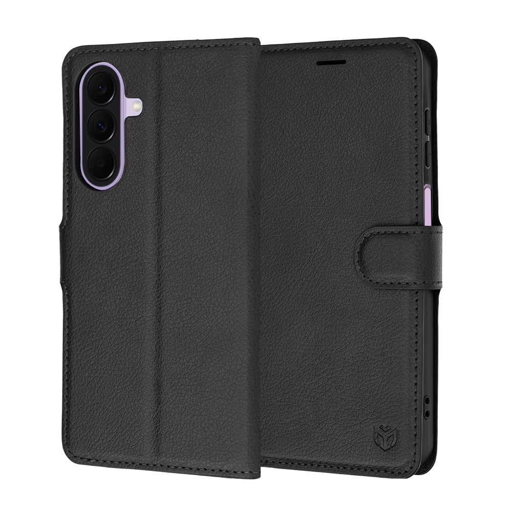 Kuori Samsung Galaxy A27 5G:lle, Techsuit, nahkainen folio, musta