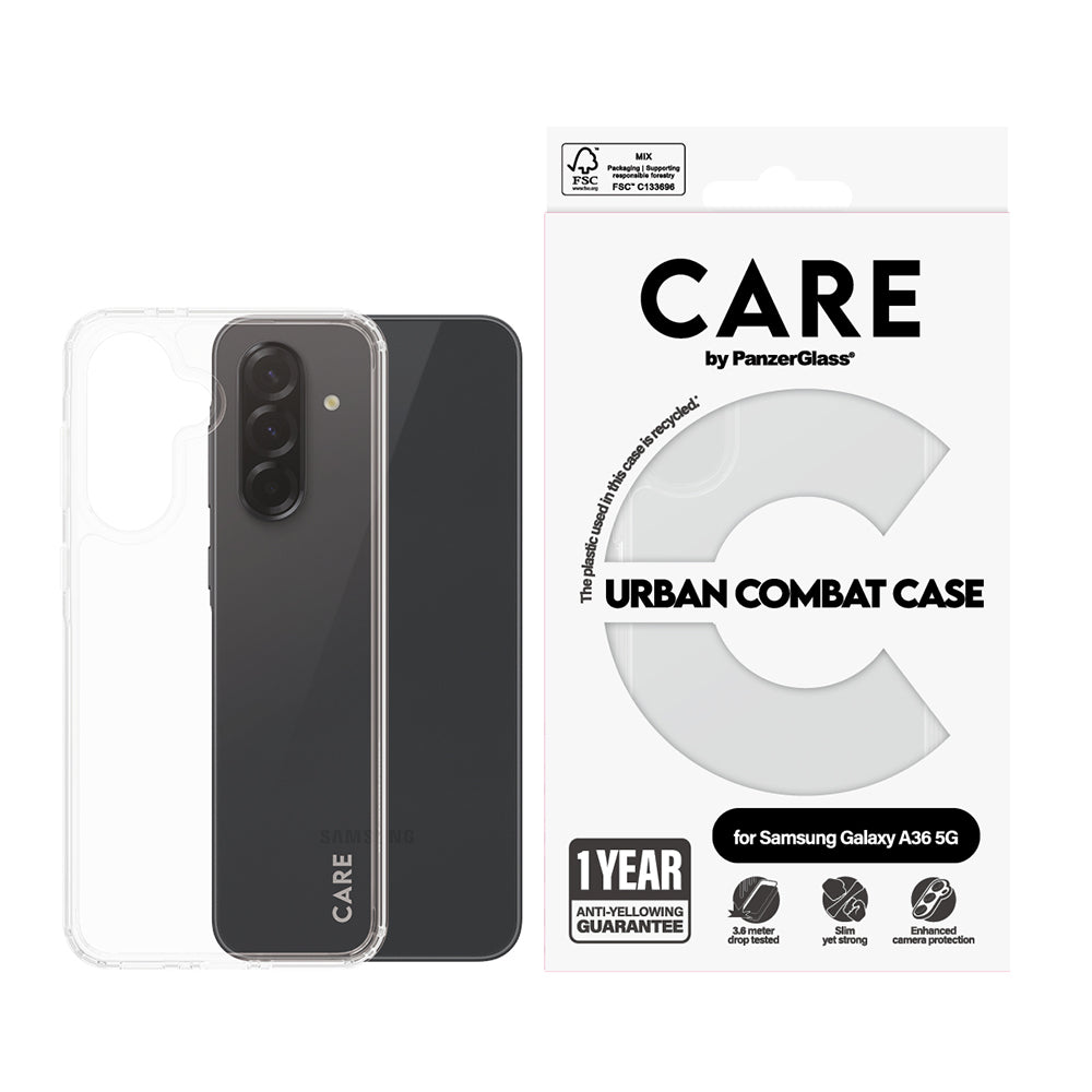 Suojakotelo Samsung Galaxy A36 A366:lle, PanzerGlass, Urban Combat, Läpinäkyvä